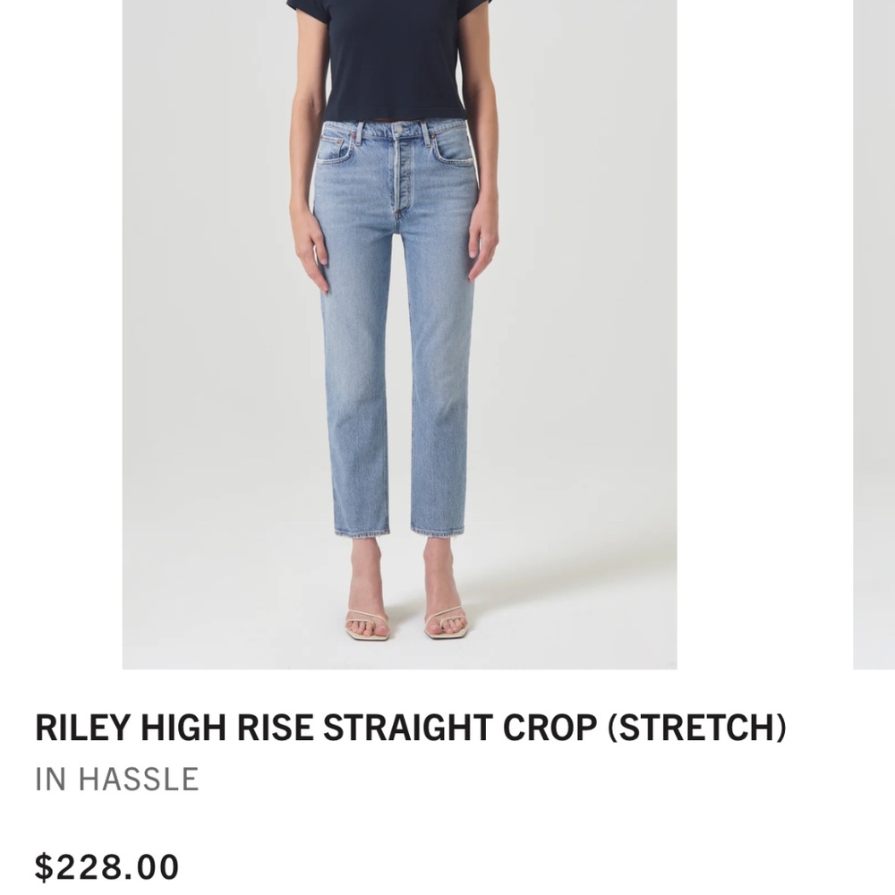 Agolde Riley High Rise Straight Crop Jeans - Picture 3 of 3